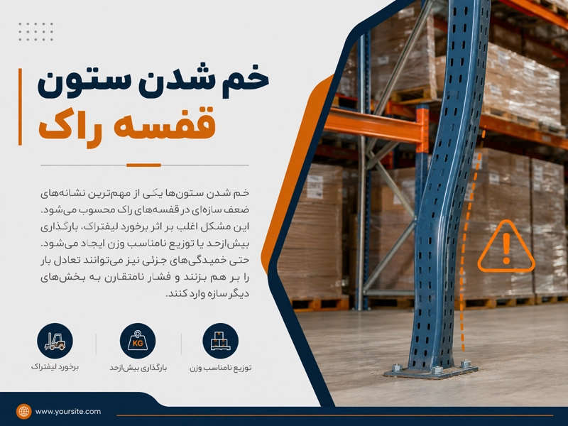 تعمیر یا تعویض قفسه پالت راک؛ خم شدن ستون قفسه
